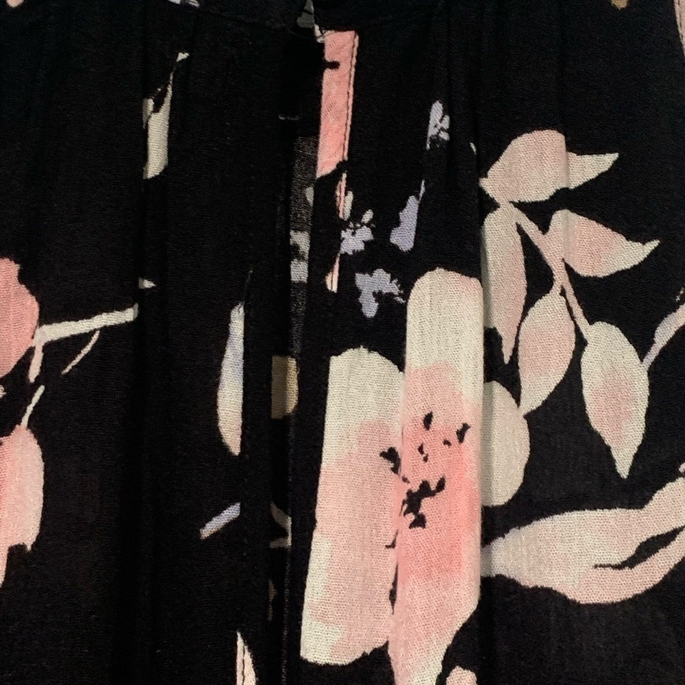 Anthropologie Band of Gypsies Women Small Cold Shoulder Black Floral Dress NEW - Picture 4 of 7